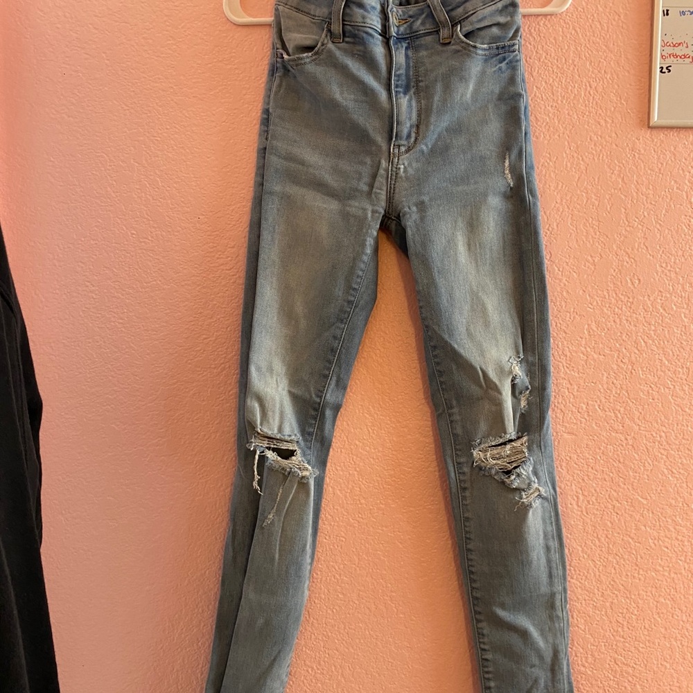 high rise skinny jeans